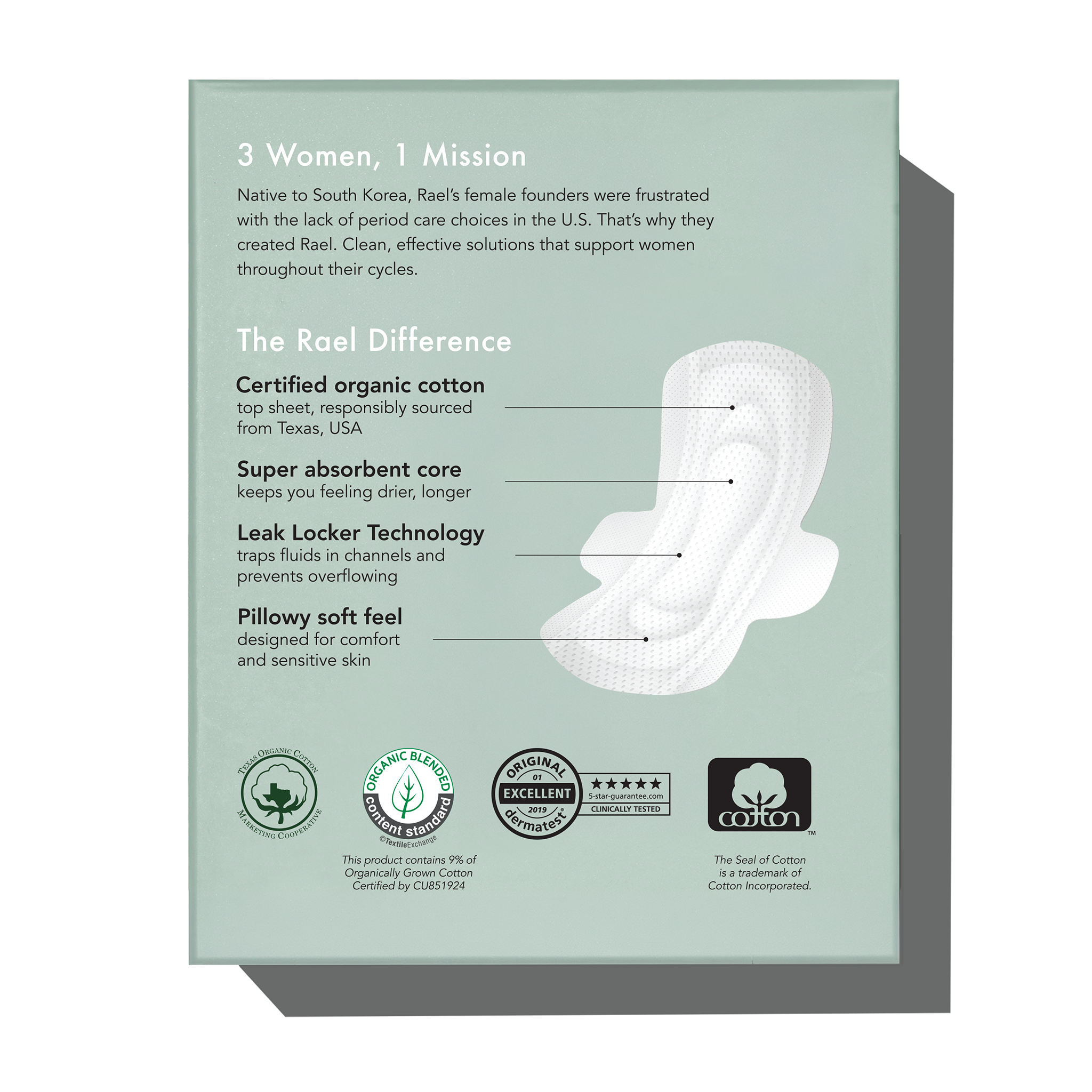 Petite Organic Cotton Cover Pads With Wings - Original Collection vM