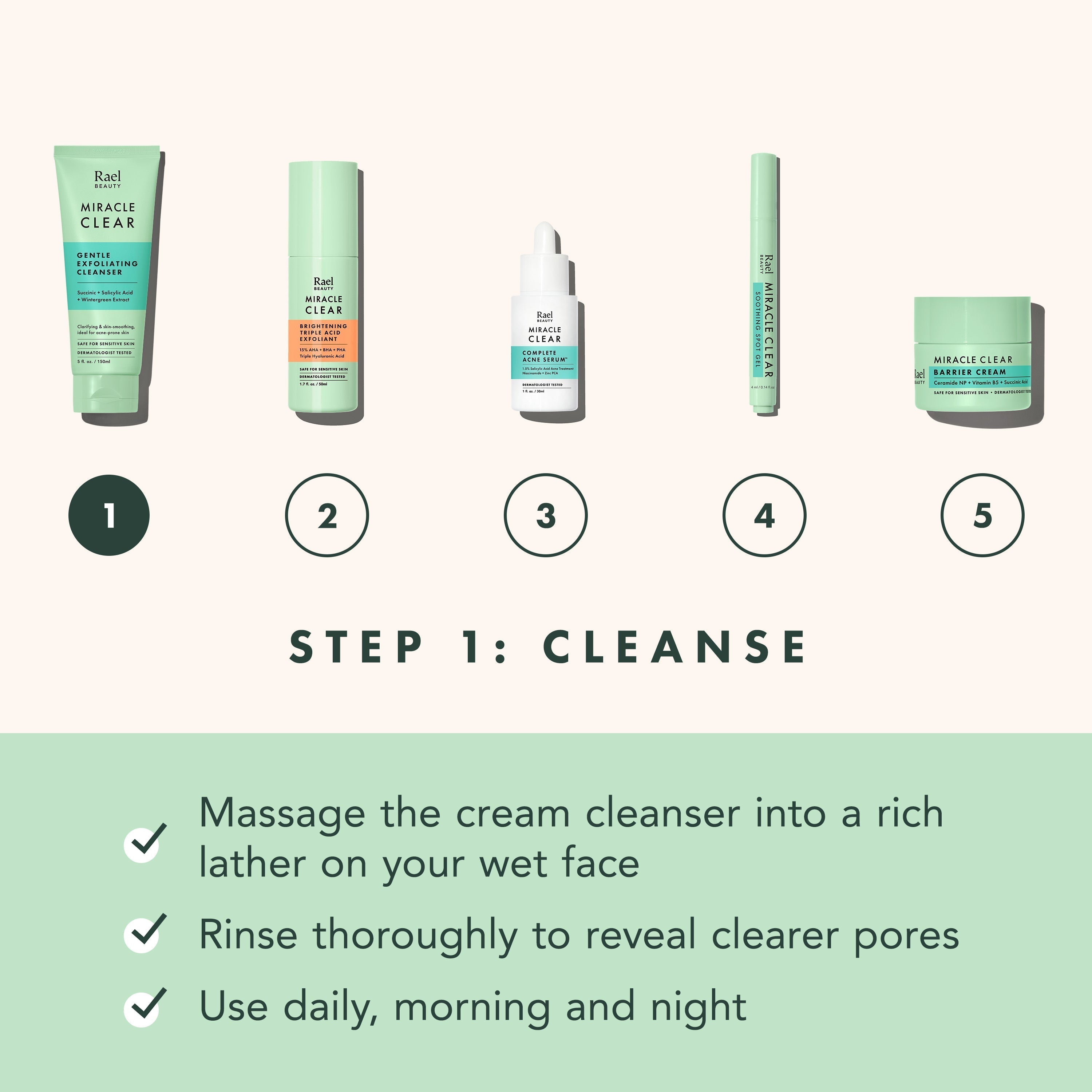 Miracle Clear Gentle Exfoliating Cleanser - Original Collection w7